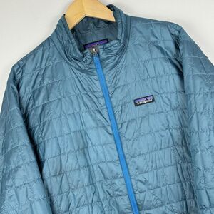 Patagonia Nano Puff Full Zip Insulated Quilted Puffer Jacket Coat Men's XL Blue